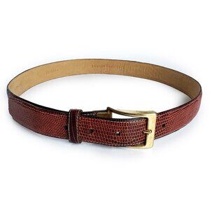 Saks Fifth Avenue Wide Belt Genuine Lizard Size 32 Vintage Luxury